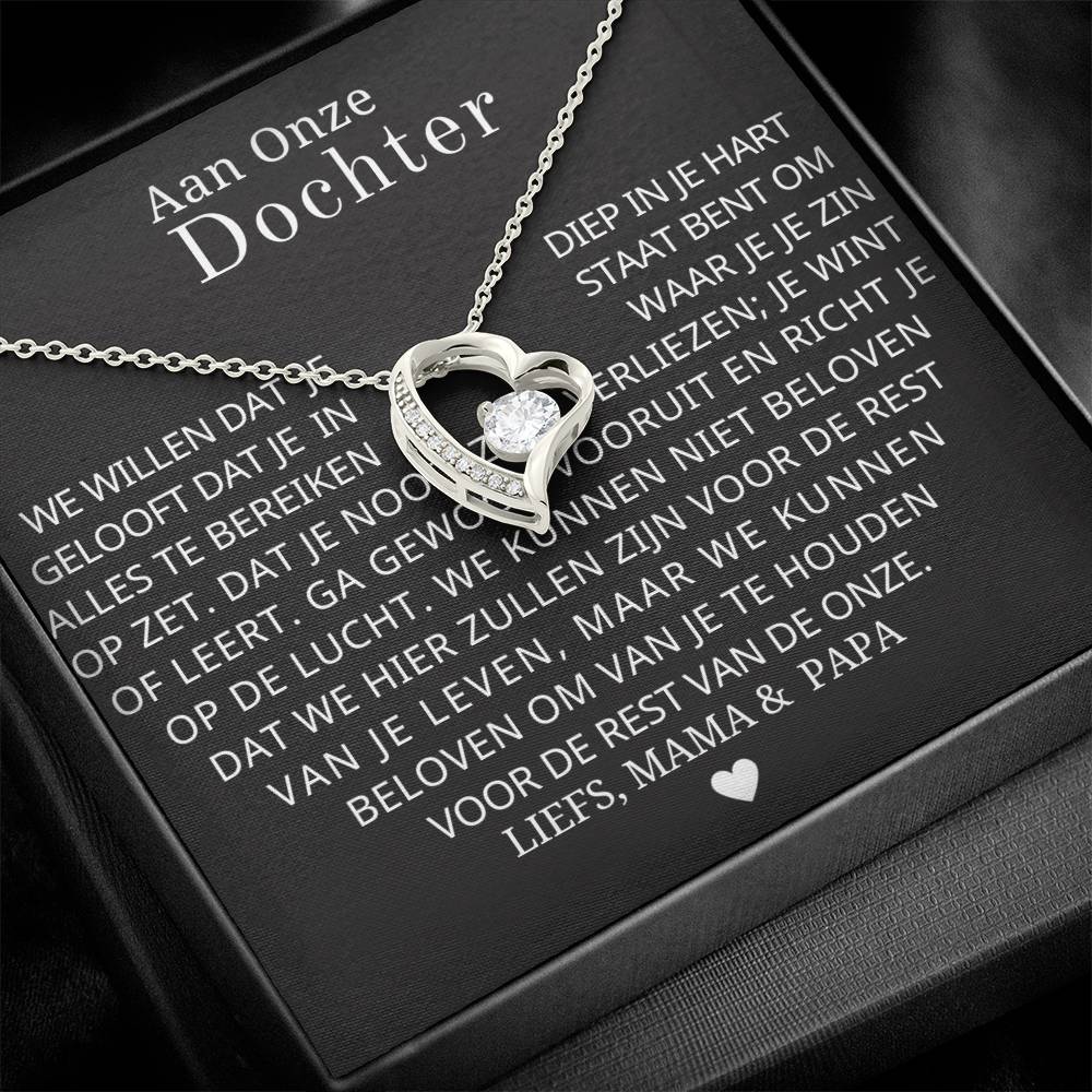 To My Daughter - Reach for the Stars - Heart Necklace
