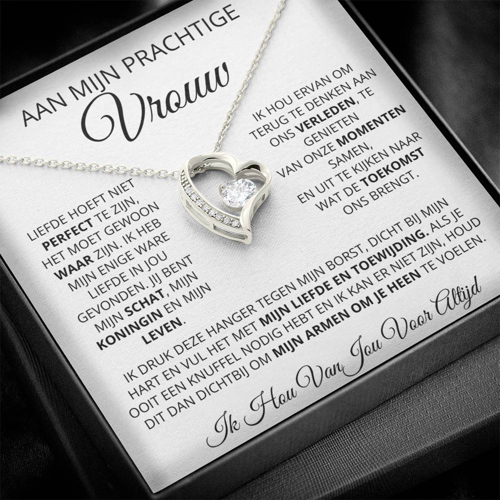 To My Beautiful Wife - You are my soulmate, my queen, my life - Heart Necklace