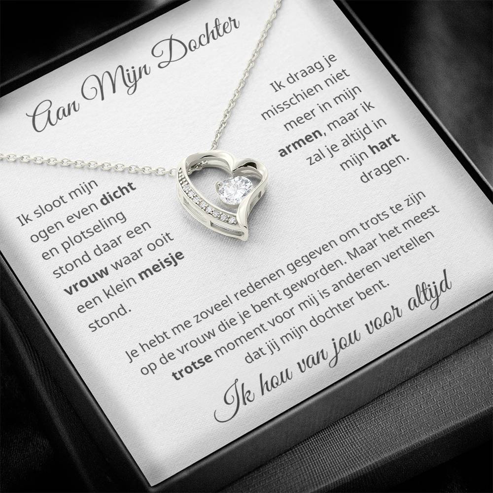 To My Daughter - I Am Proud of You - Heart Necklace