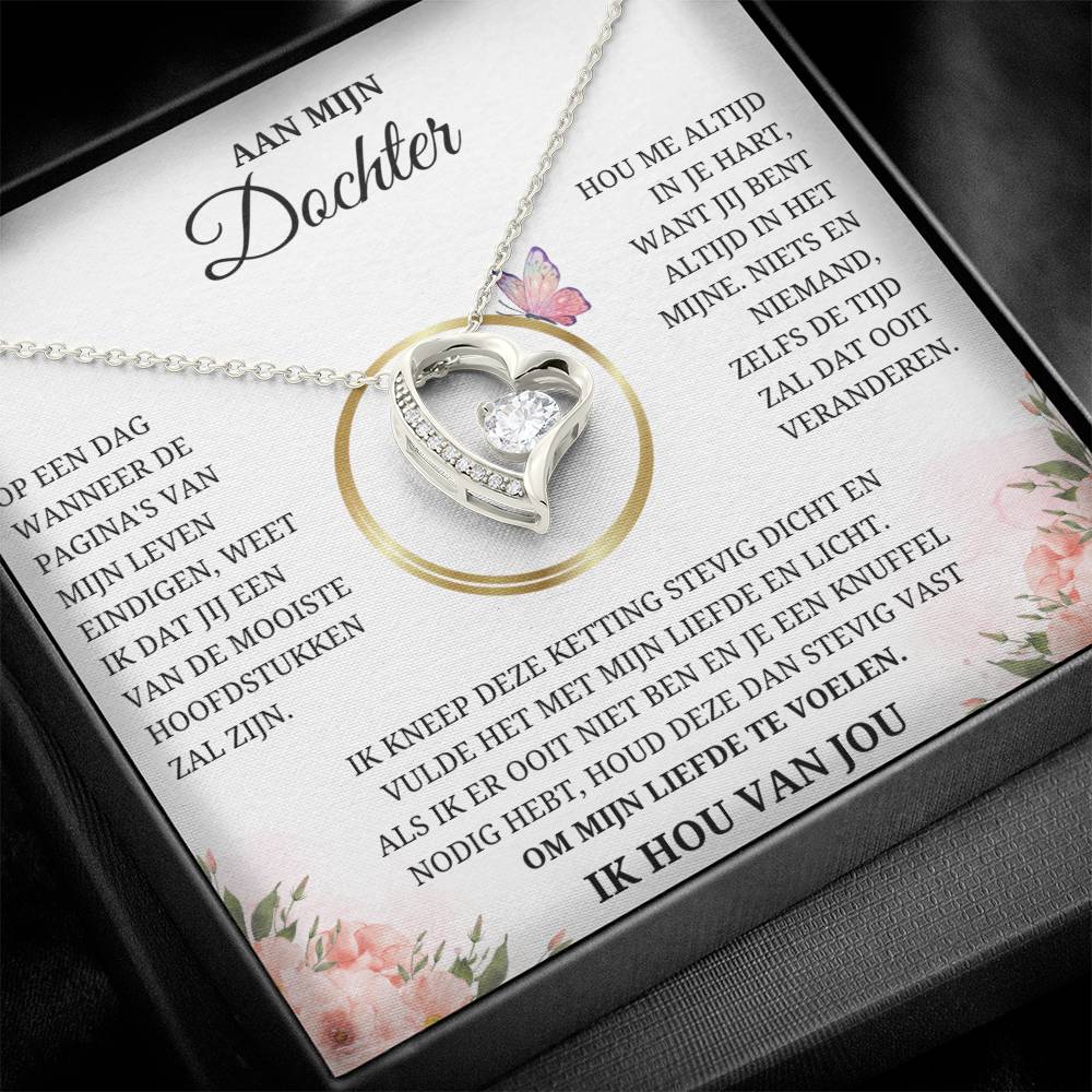 To My Daughter - Filled with My Love and Light - Heart Necklace