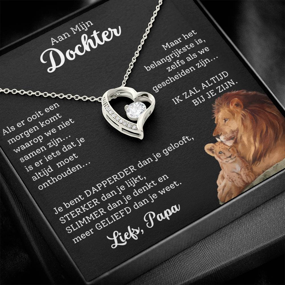 To My Daughter - I Will Always Be With You - Heart Necklace