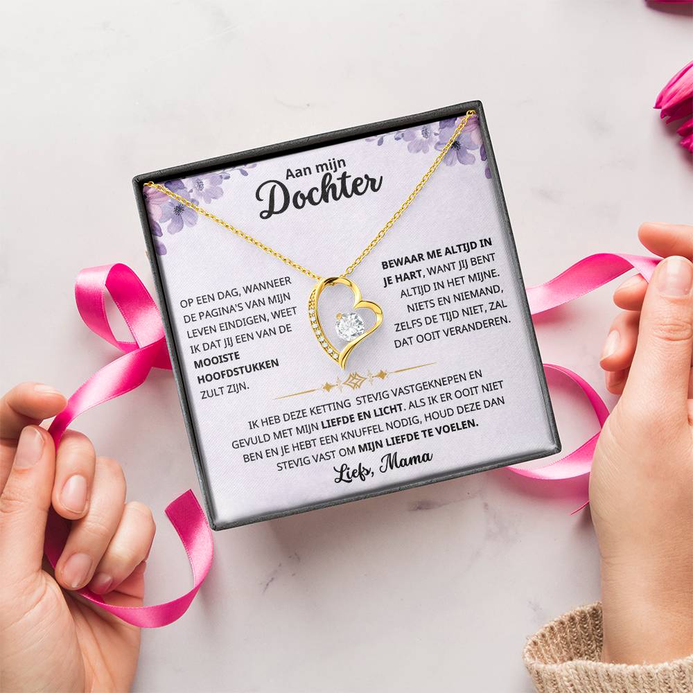 To My Daughter - My Love and Light - Heart Necklace