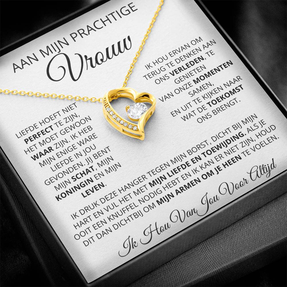 To My Beautiful Wife - You are my soulmate, my queen, my life - Heart Necklace