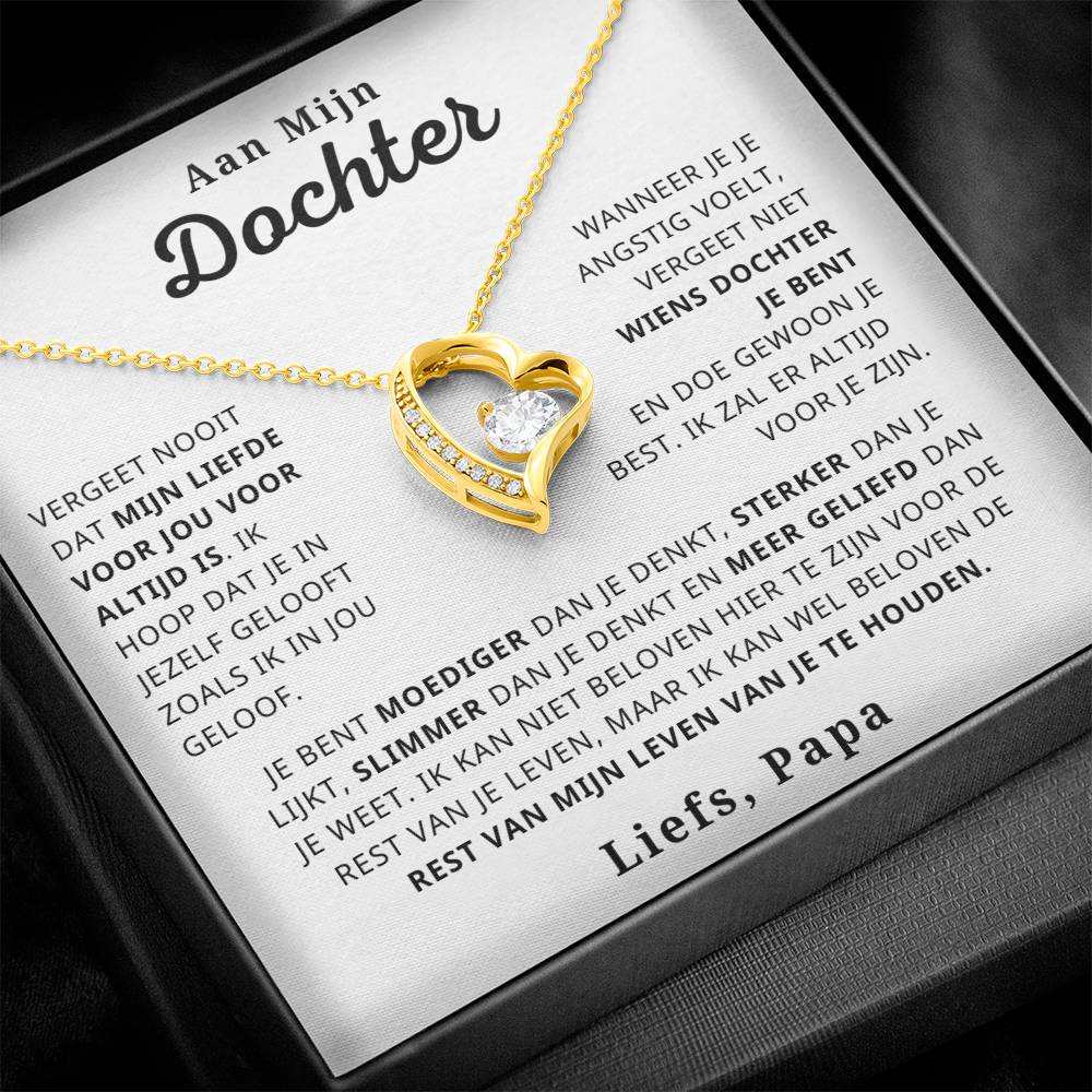 To My Daughter - My Love for You is Forever - Heart Necklace