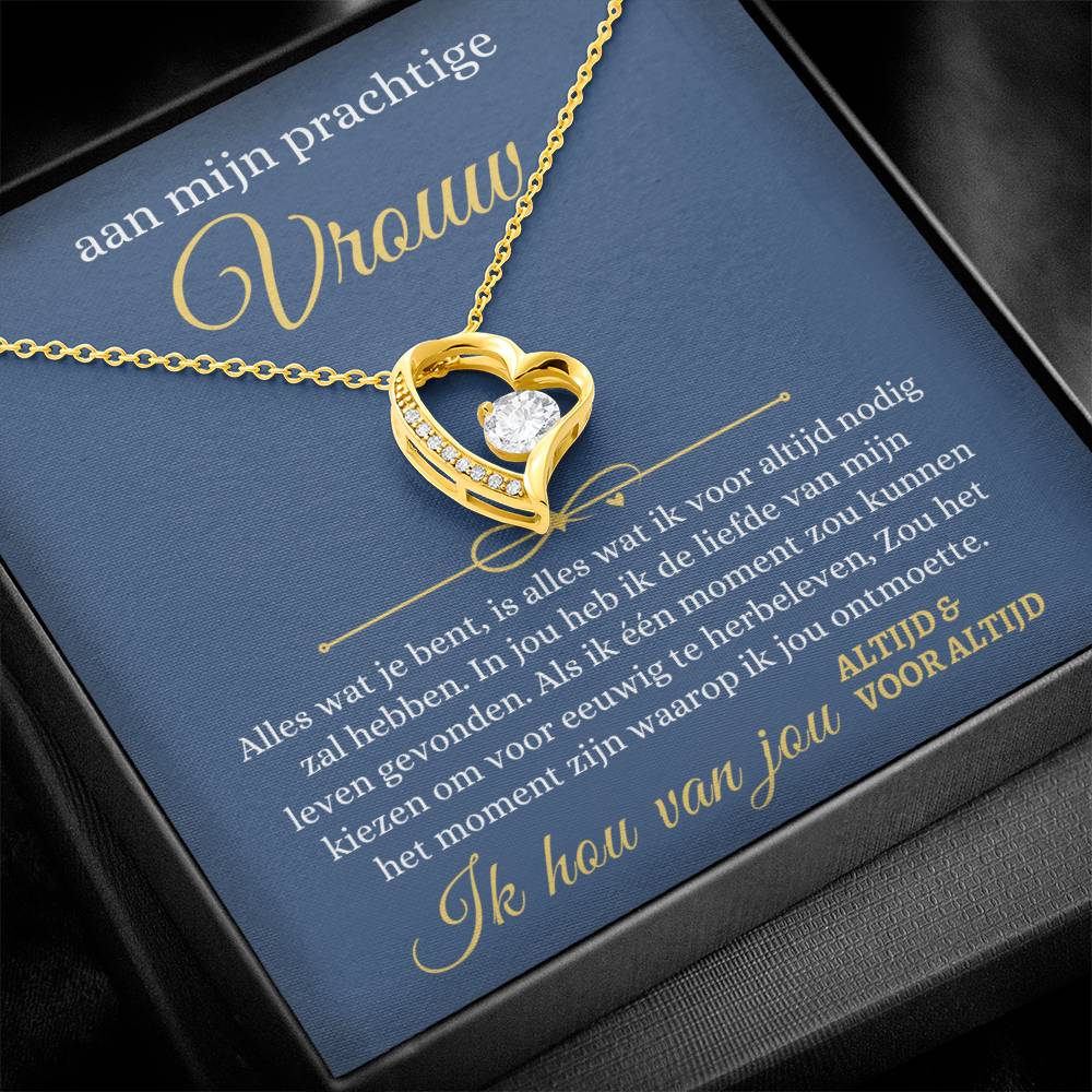 To My Beautiful Wife - I Will Always Love You - Heart Necklace