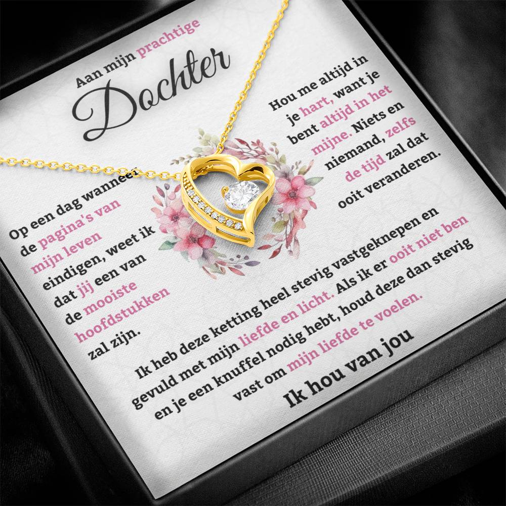To My Daughter - I Love You - Heart Necklace