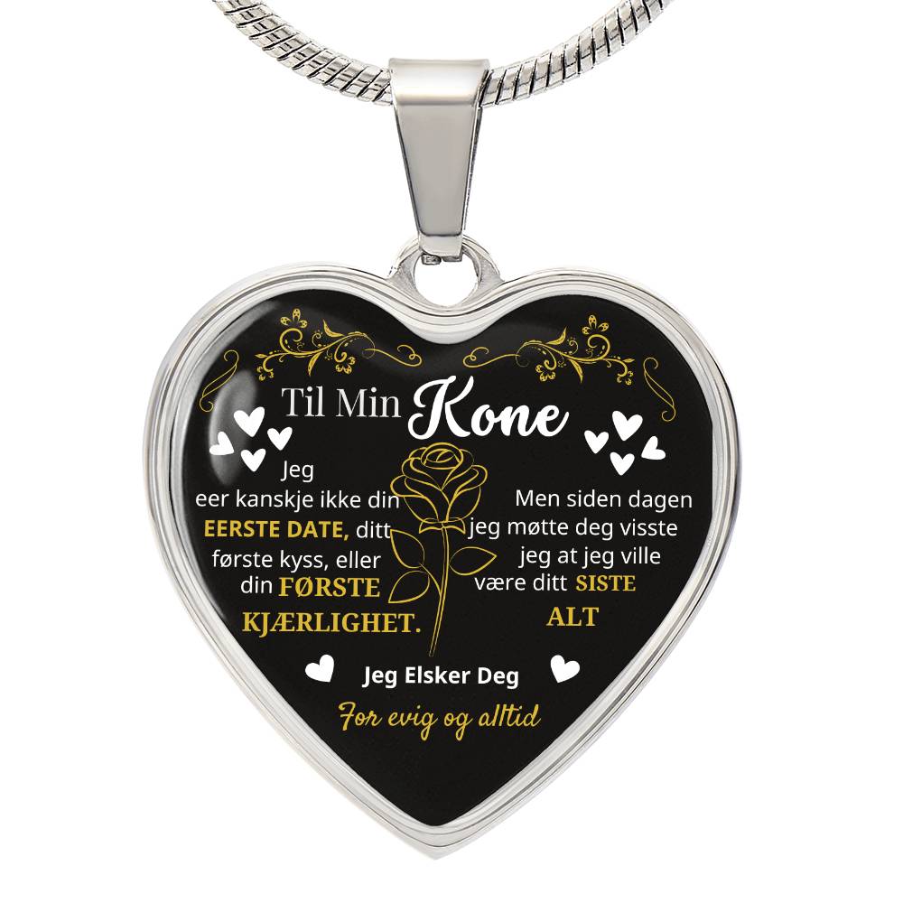 Heart Necklace - I Will Love You Forever and Always - To My Wife