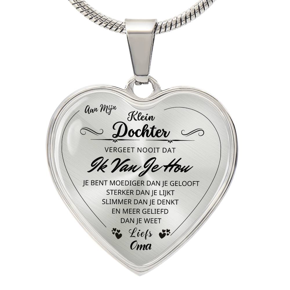 Heart Necklace - Always remember, I love you - To my granddaughter from grandma