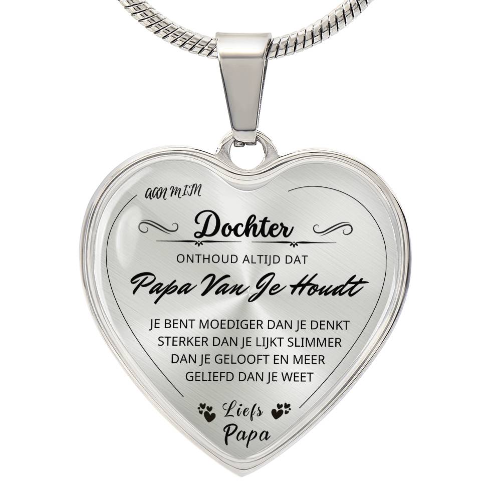 Heart Necklace - You Are Braver - To My Daughter from Dad