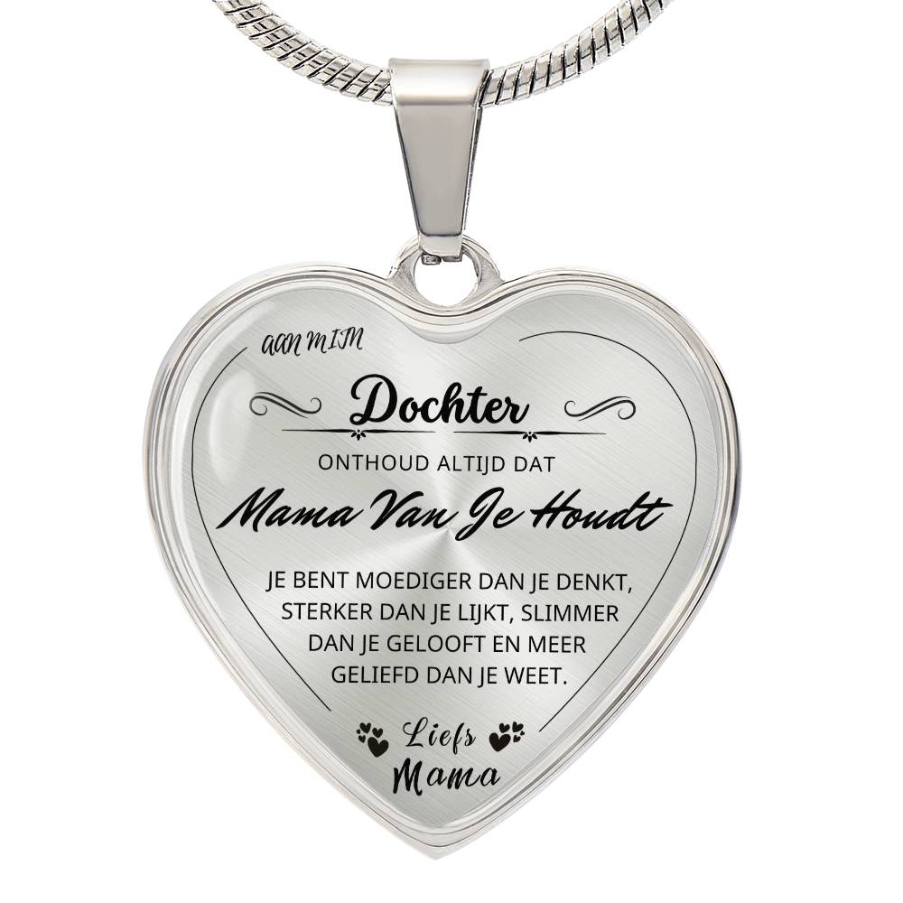 Heart necklace - You are more loved than you know - Love, Mom