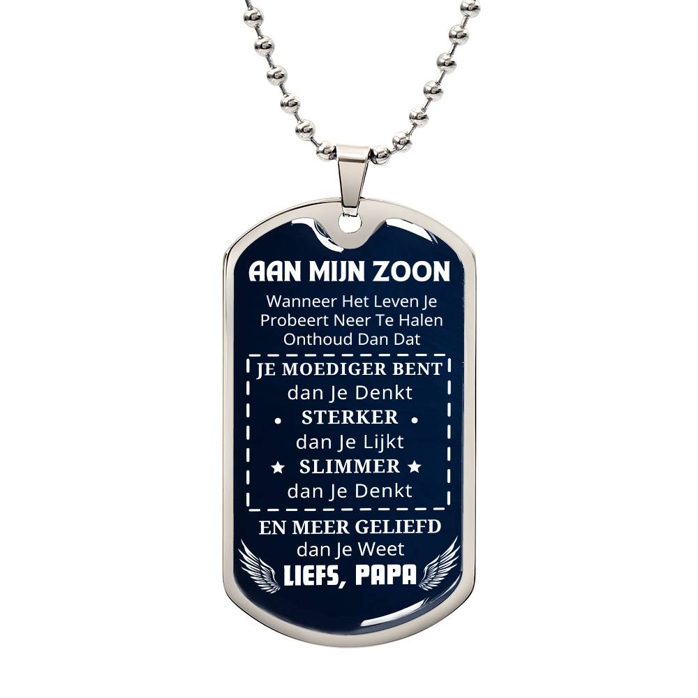 To My Son - You Are Loved More Than You Know - Luxury Tag Necklace