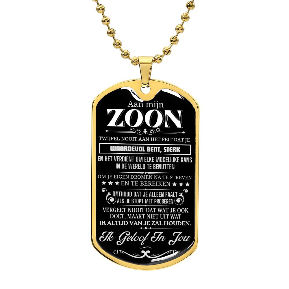 To My Son - You are Valuable and Powerful - Luxury Tag Necklace