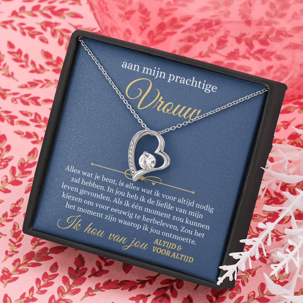 To My Beautiful Wife - I Will Always Love You - Heart Necklace
