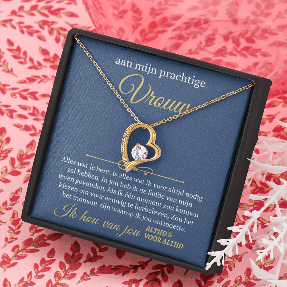 To My Beautiful Wife - I Will Always Love You - Heart Necklace
