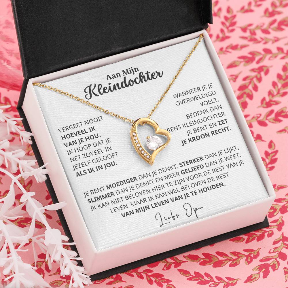 To My Granddaughter - I Believe in You Love, Grandpa - Heart Necklace
