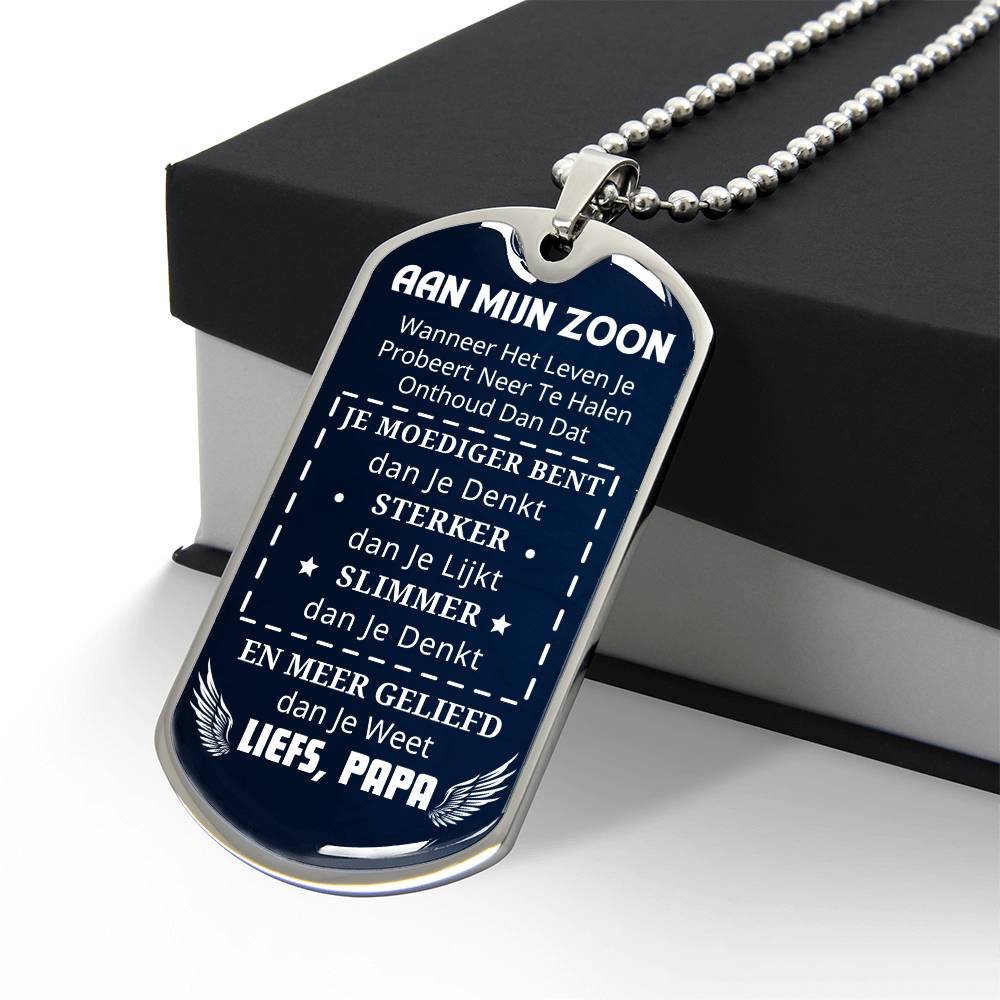 To My Son - You Are Loved More Than You Know - Luxury Tag Necklace