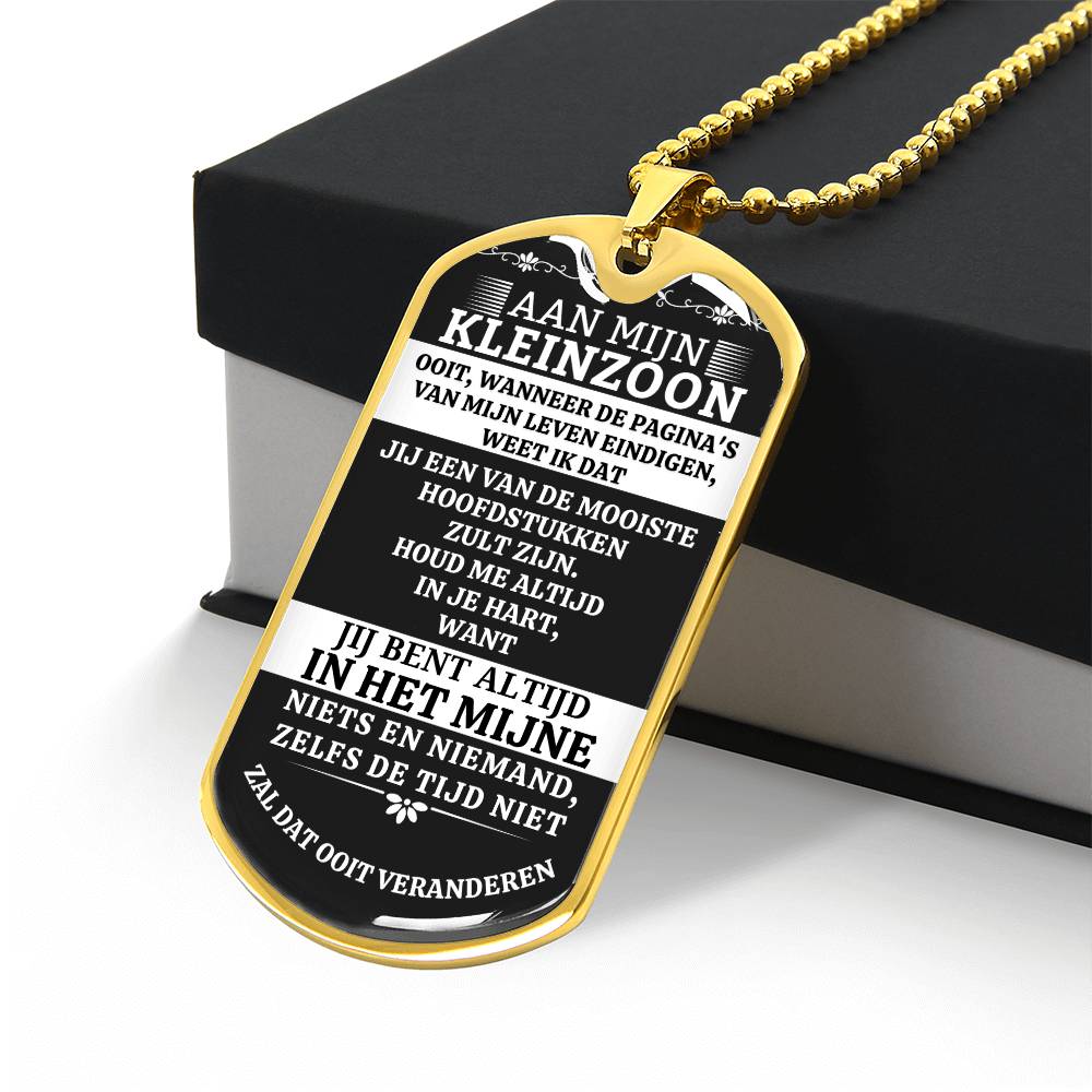 To My Grandson - Always Keep Me in Your Heart - Luxury Dog Tag Necklace