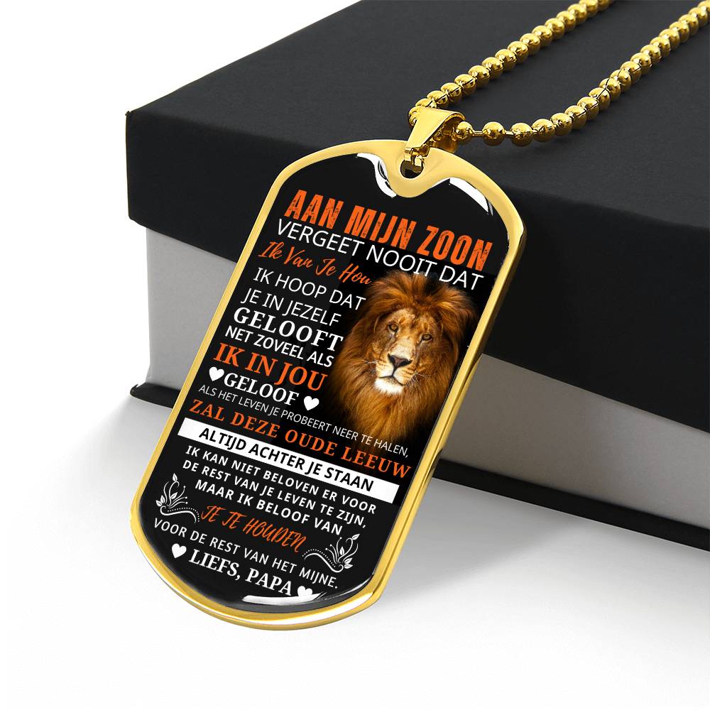 To My Son - I Am Always Behind You - Luxury Tag Necklace