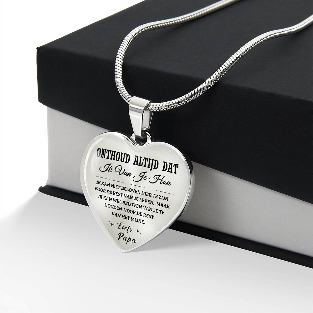 Heart necklace - I love you - Dear, Dad