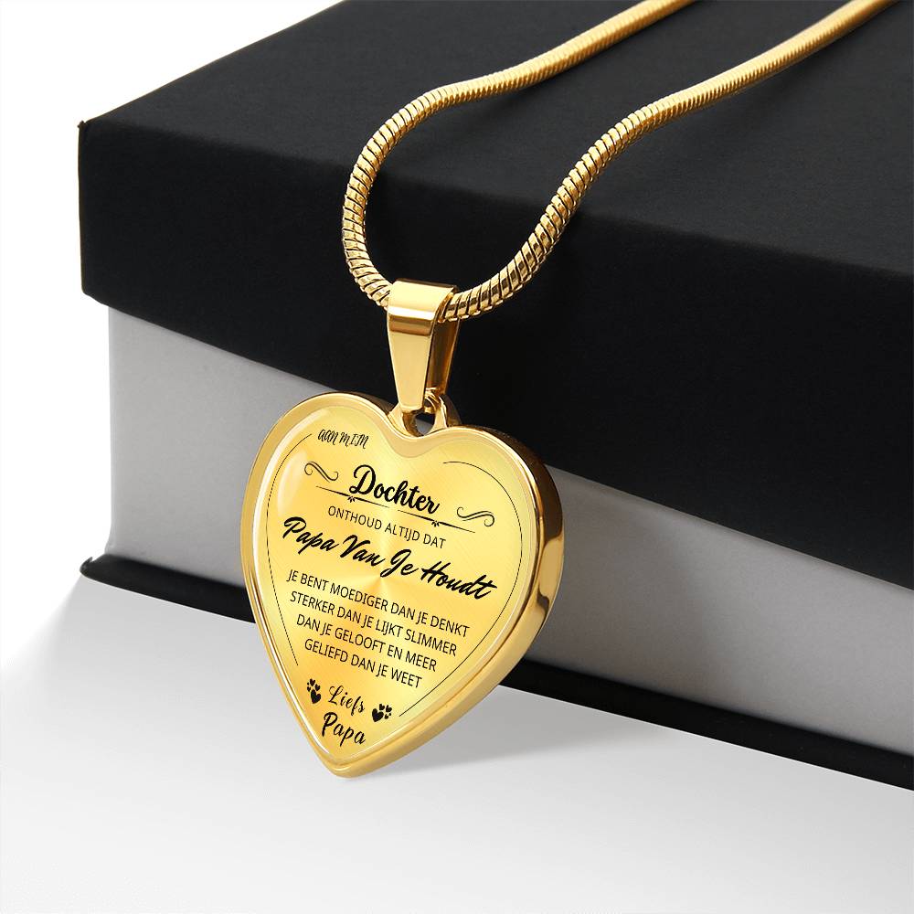 Heart Necklace - You Are Braver - To My Daughter from Dad