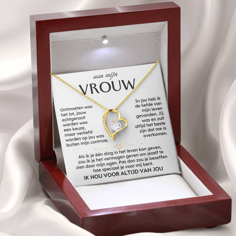 To My Wife - I will always and forever love you - Heart Necklace