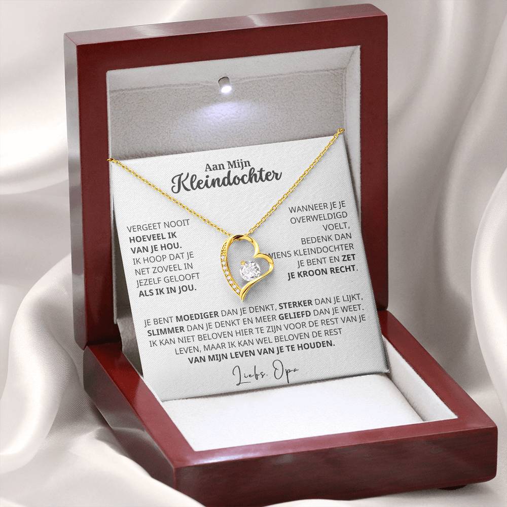 To My Granddaughter - I Believe in You Love, Grandpa - Heart Necklace