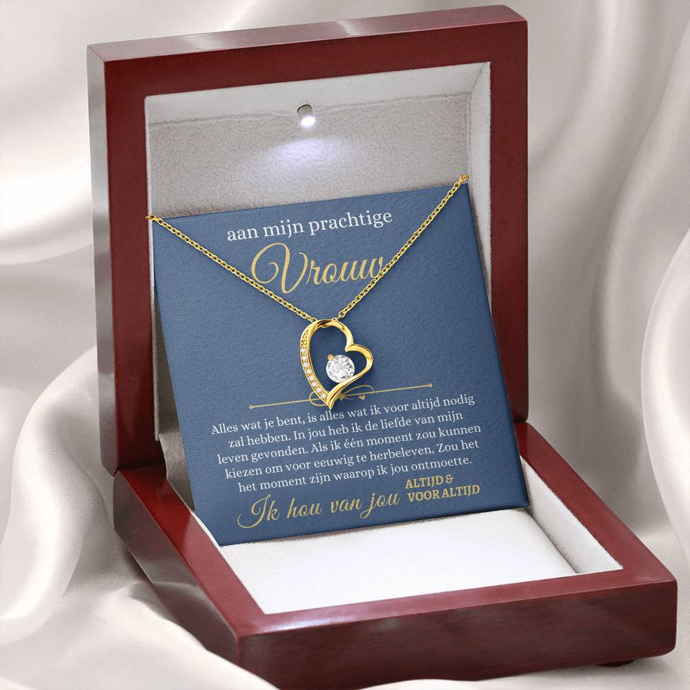 To My Beautiful Wife - I Will Always Love You - Heart Necklace