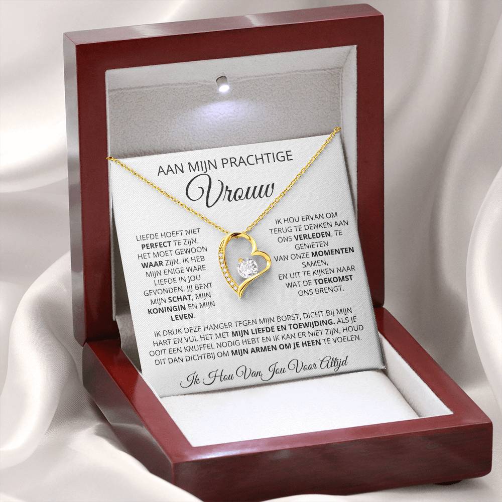 To My Beautiful Wife - You are my soulmate, my queen, my life - Heart Necklace