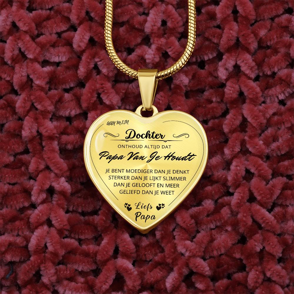 Heart Necklace - You Are Braver - To My Daughter from Dad
