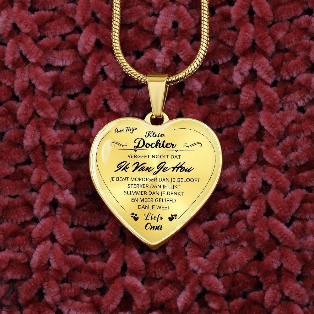 Heart Necklace - Always remember, I love you - To my granddaughter from grandma
