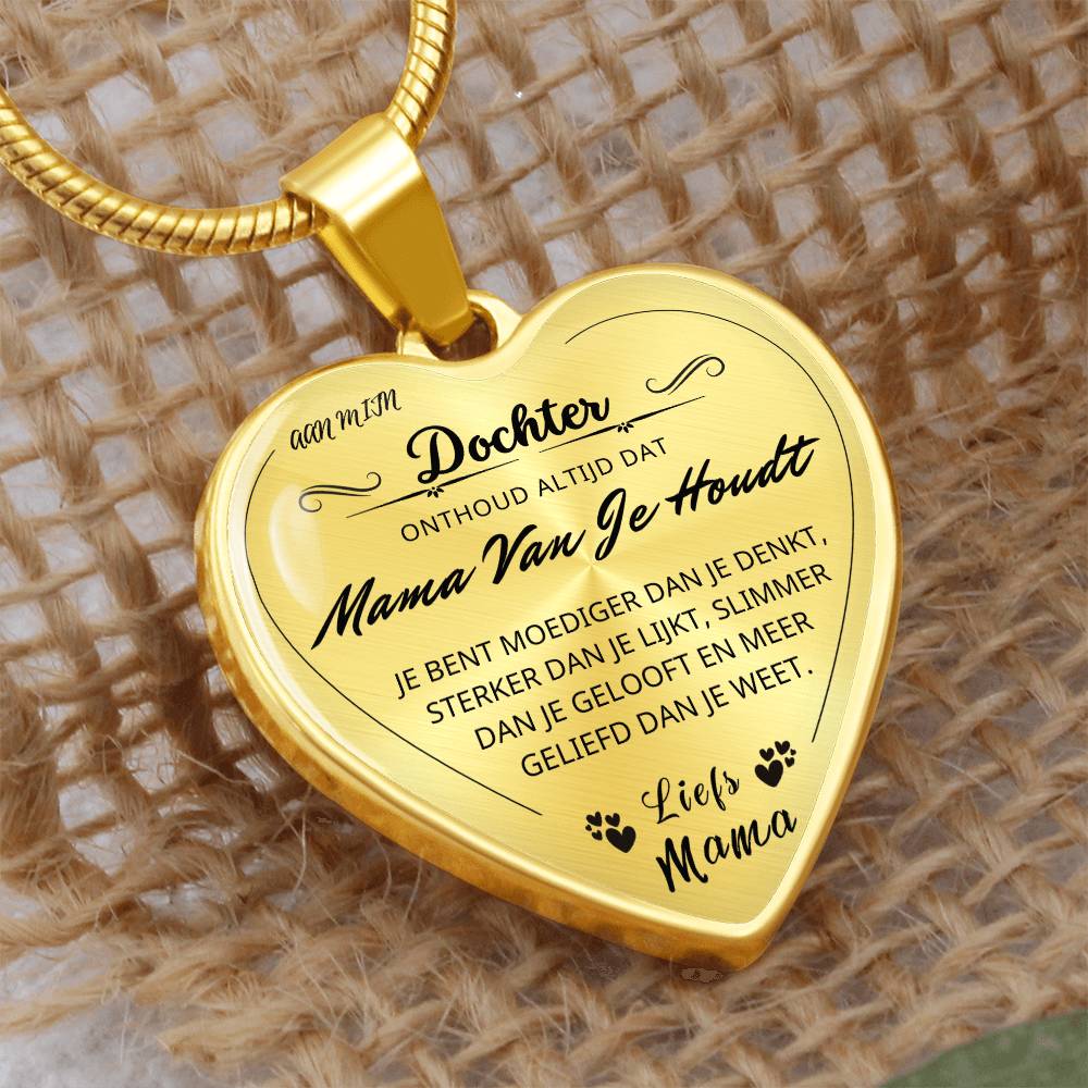Heart necklace - You are more loved than you know - Love, Mom