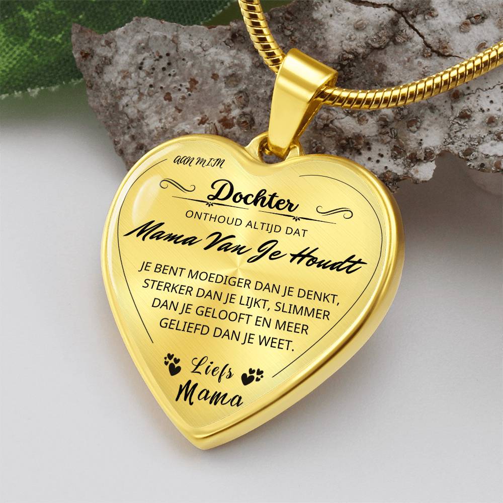 Heart necklace - You are more loved than you know - Love, Mom