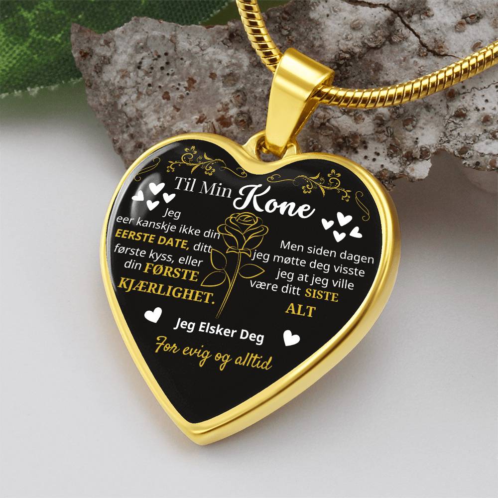 Heart Necklace - I Will Love You Forever and Always - To My Wife