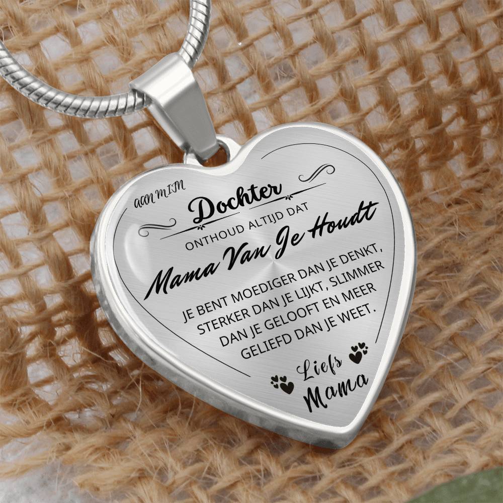 Heart necklace - You are more loved than you know - Love, Mom