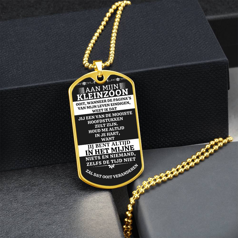 To My Grandson - Always Keep Me in Your Heart - Luxury Dog Tag Necklace