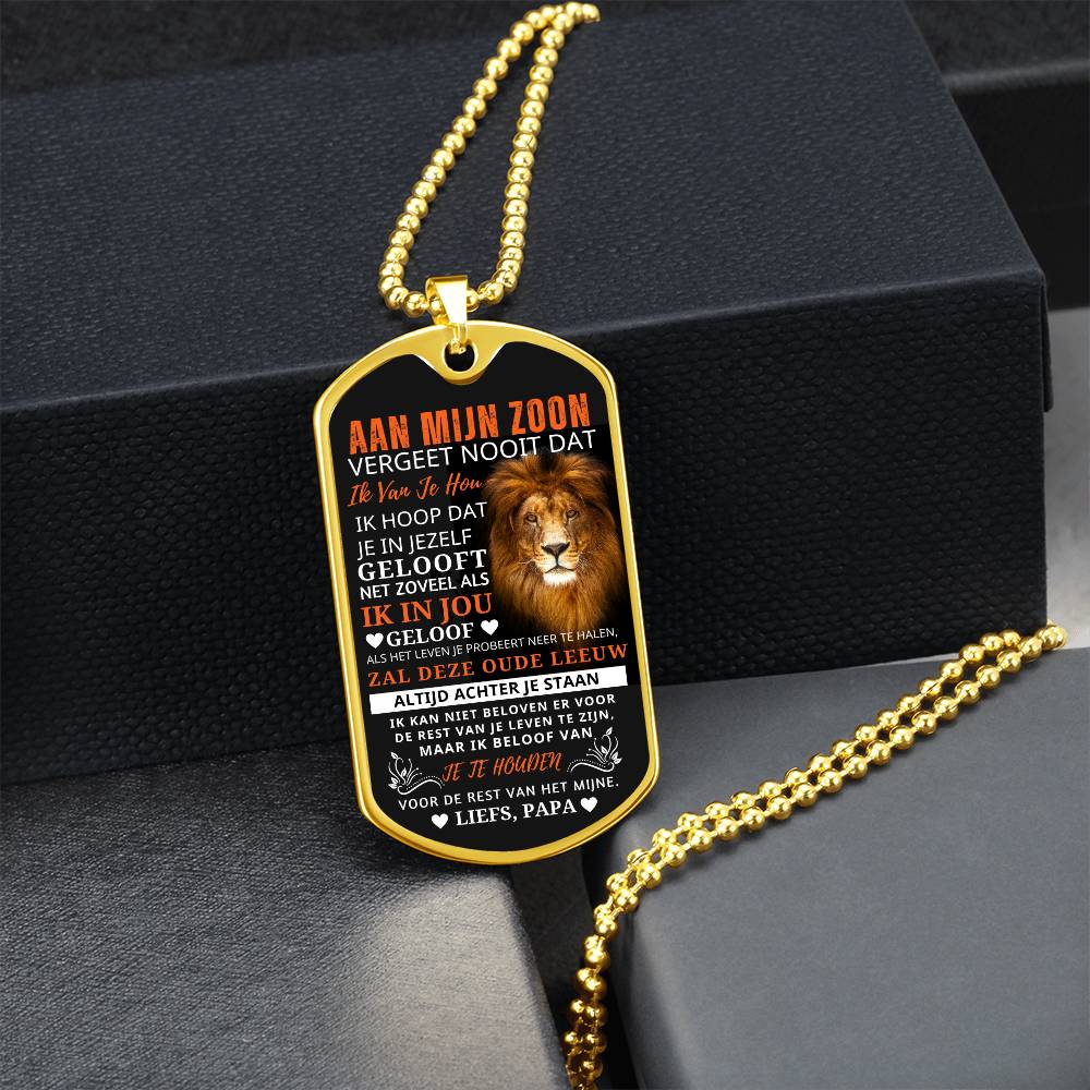 To My Son - I Am Always Behind You - Luxury Tag Necklace