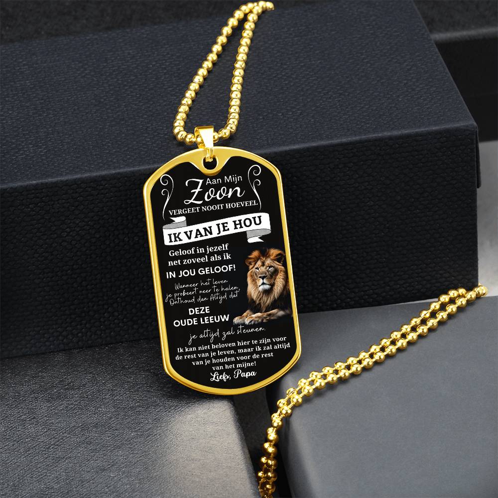 To My Son - Believe in Yourself - Luxury Dog Tag Necklace