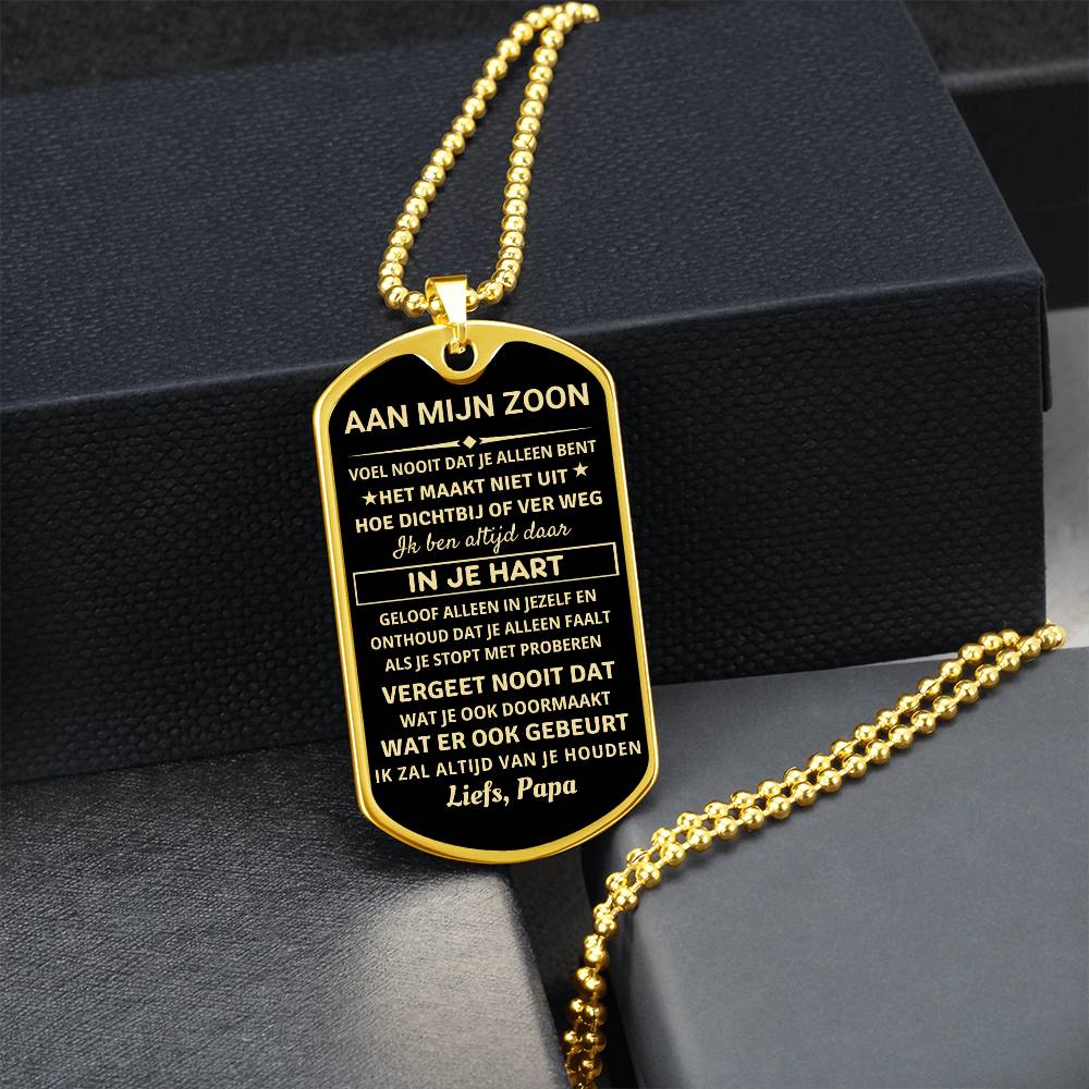 To My Son - I Will Always Love You - Luxury Dog Tag Necklace