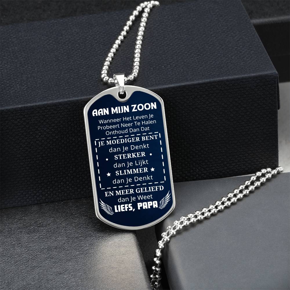 To My Son - You Are Loved More Than You Know - Luxury Tag Necklace