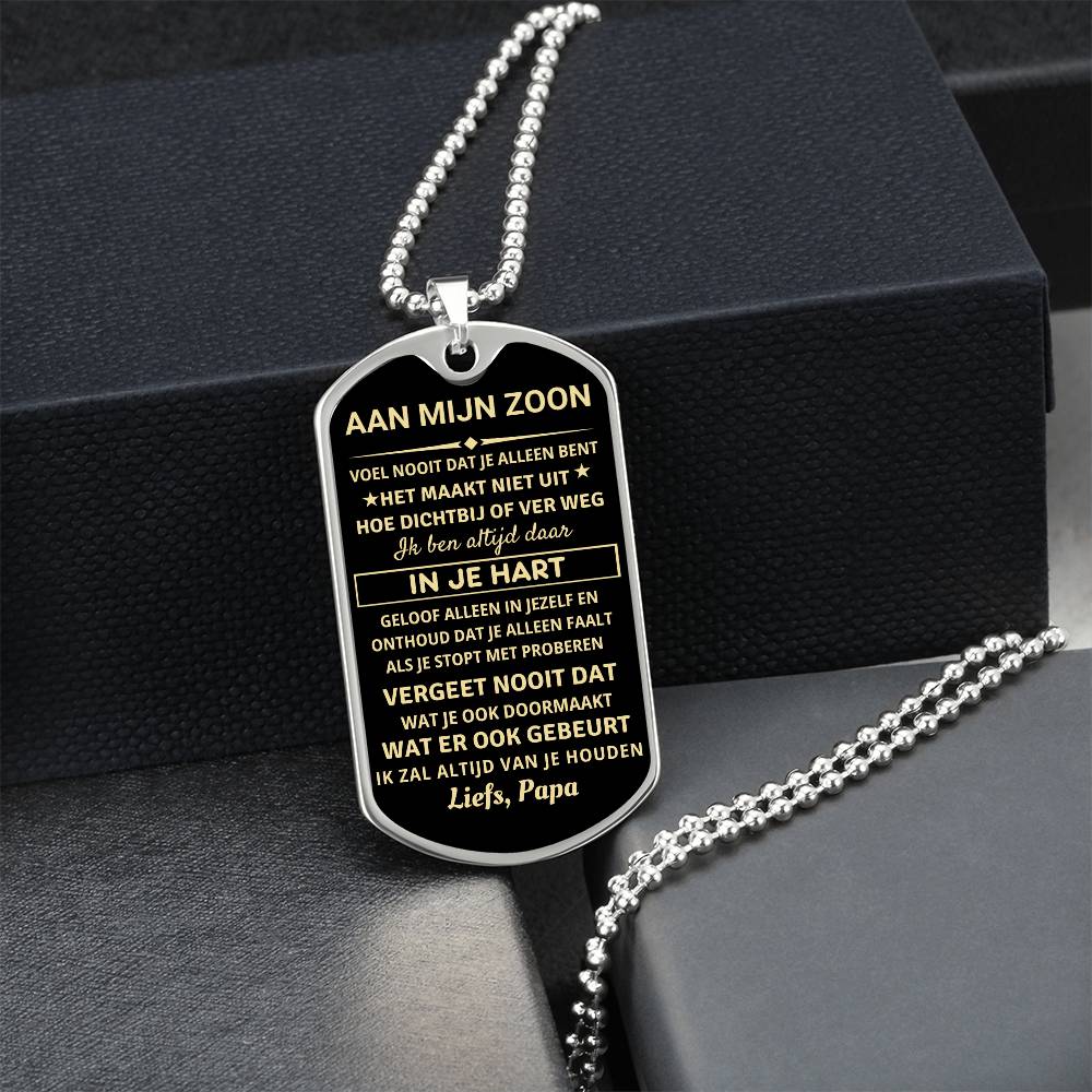 To My Son - I Will Always Love You - Luxury Dog Tag Necklace