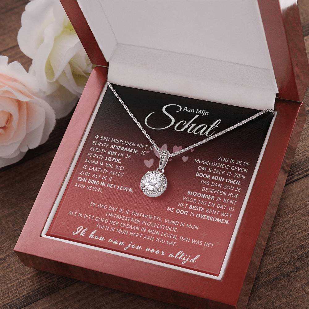 To My Darling - 14k White Gold Circle Necklace