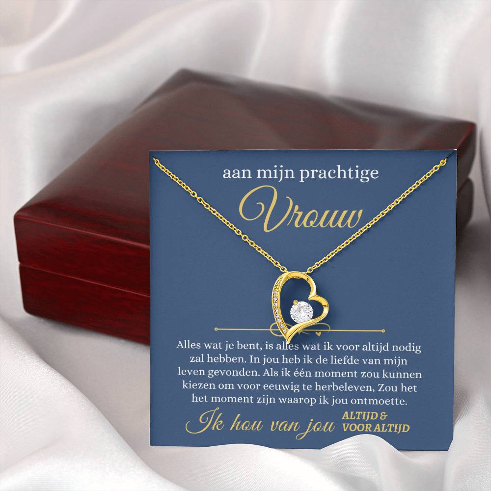 To My Beautiful Wife - I Will Always Love You - Heart Necklace