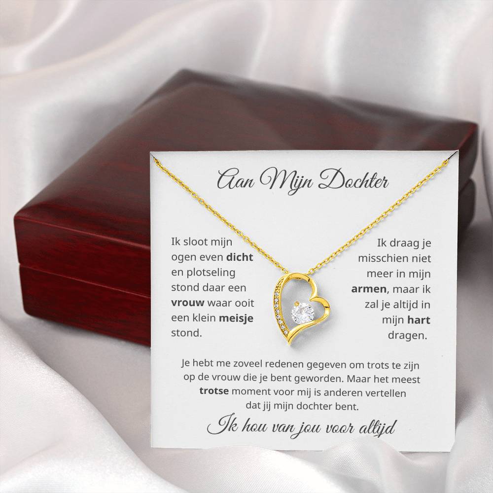 To My Daughter - I Am Proud of You - Heart Necklace