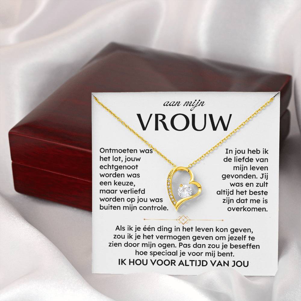 To My Wife - I will always and forever love you - Heart necklace