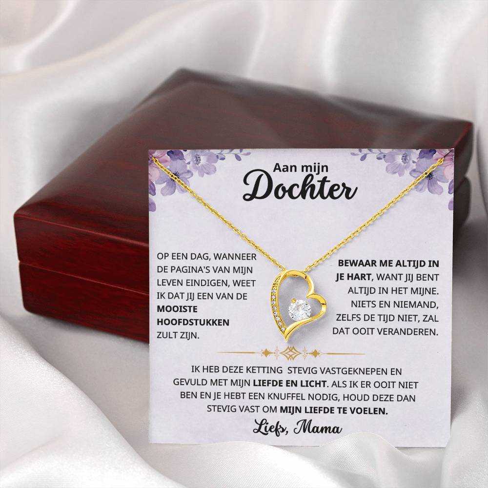 To My Daughter - My Love and Light - Heart Necklace