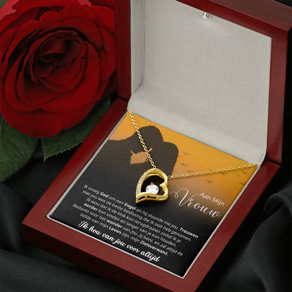 To My Wife - Love of My Life - Heart Necklace