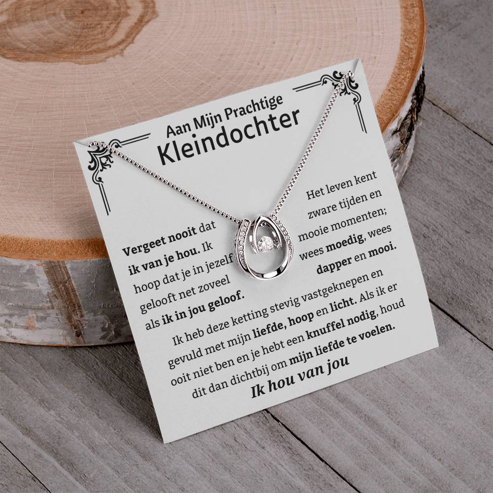 To My Granddaughter - Be Brave and Beautiful - Horseshoe Necklace