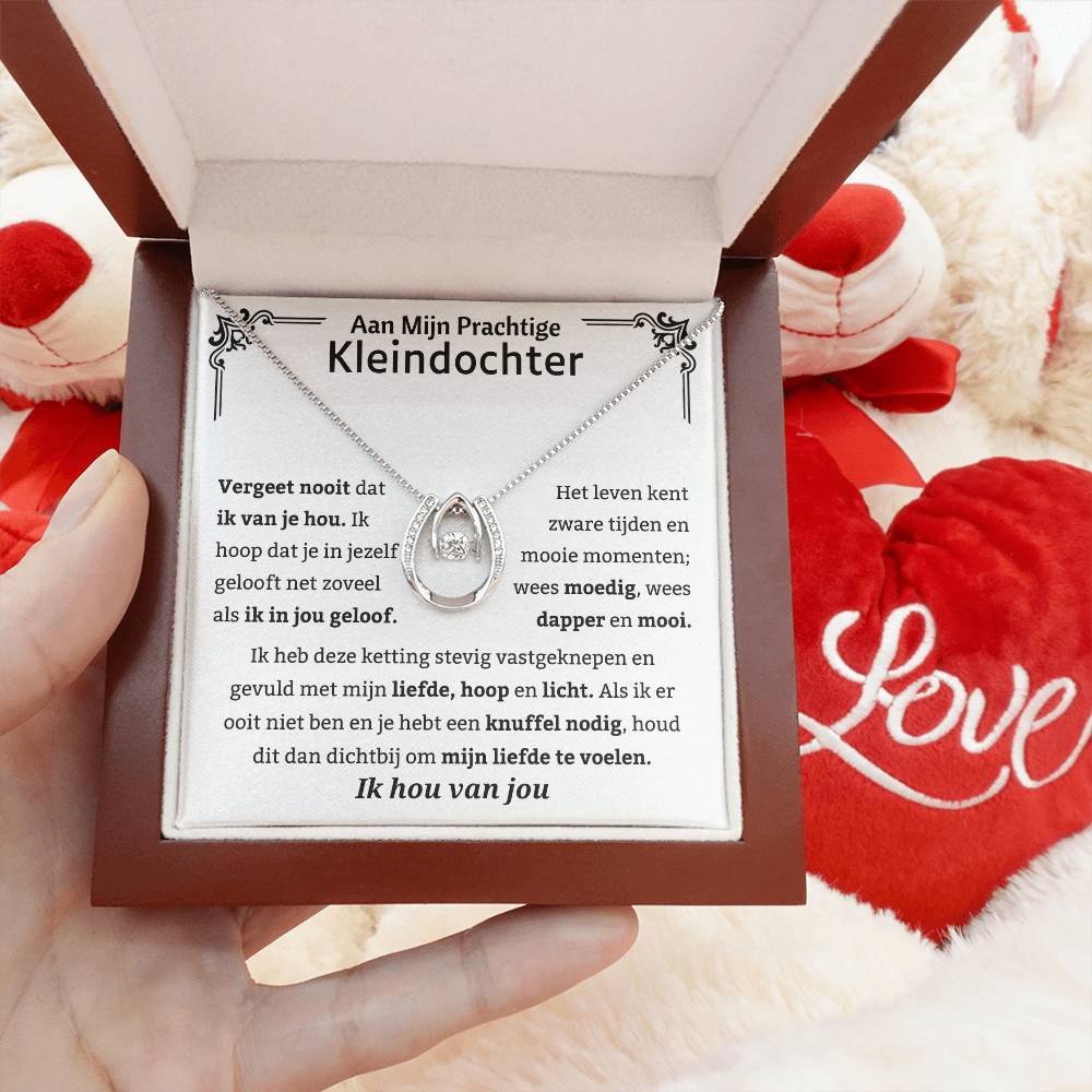 To My Granddaughter - Be Brave and Beautiful - Horseshoe Necklace