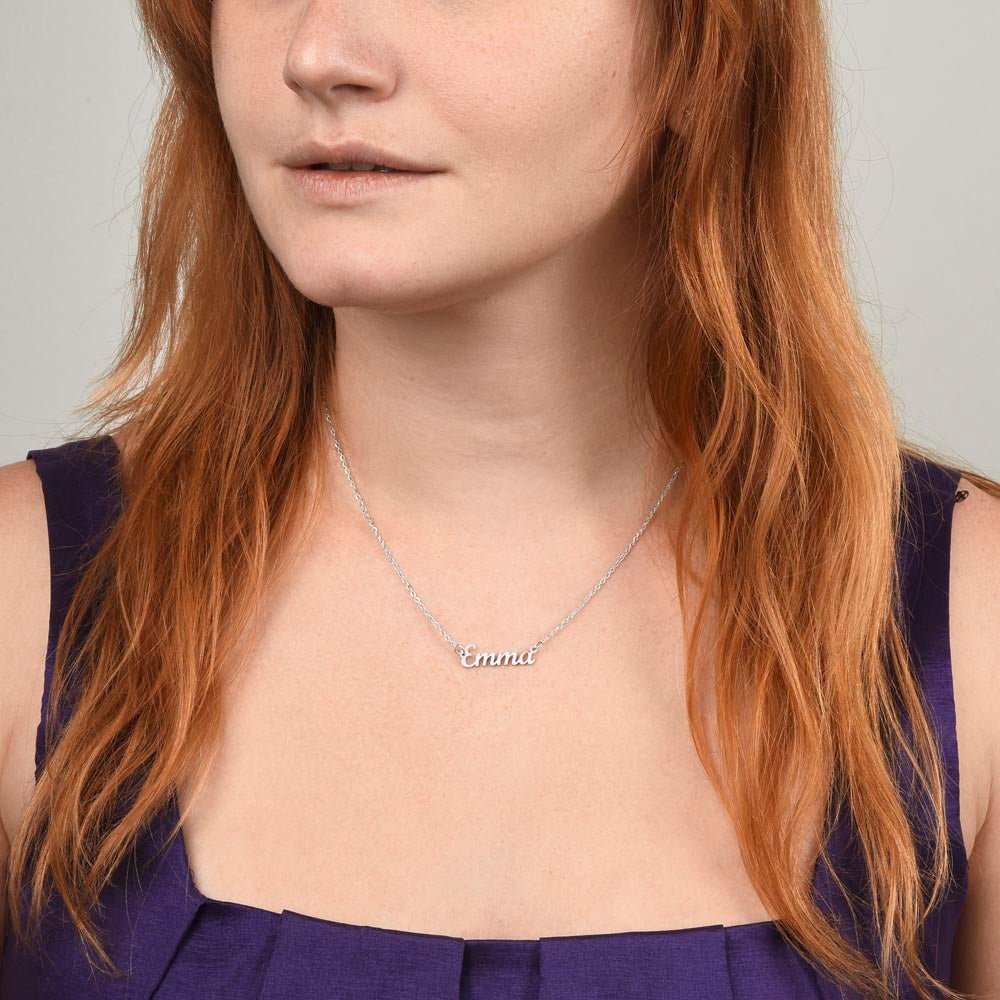 To My Granddaughter - Always Be Brave and Strong - Personalized Name Necklace