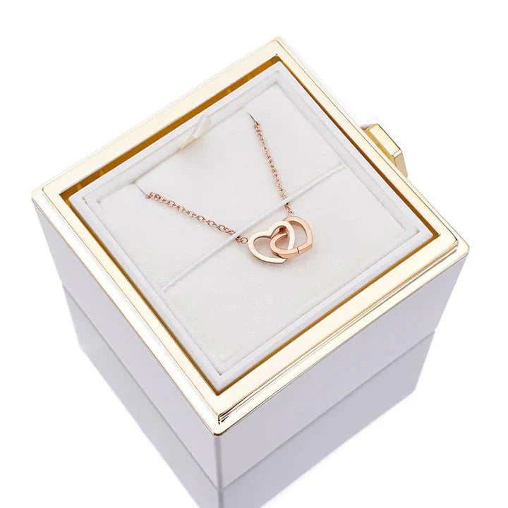 The Eternal Rose Box - With Personalized Necklace & Real Rose